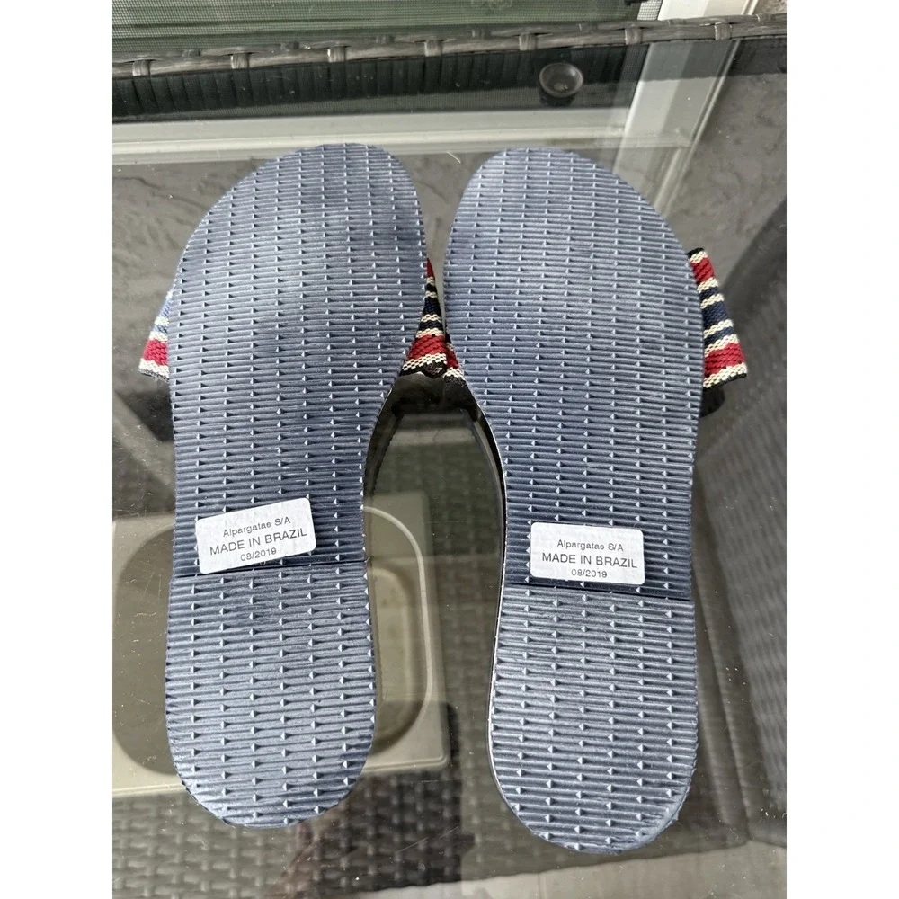 HAVAIANAS You St. Tropez Fita‎ Stripe Flip Flops Womens 11-12 41-42 White USA